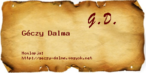 Géczy Dalma névjegykártya
